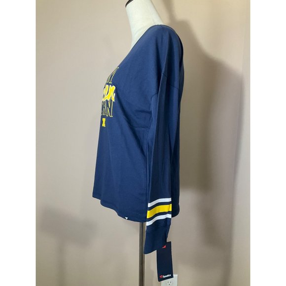NWT Women's Michigan Wolverines Lightweight Long Sleeve T-Shirt - Navy  Size: Sm - Picture 3 of 13
